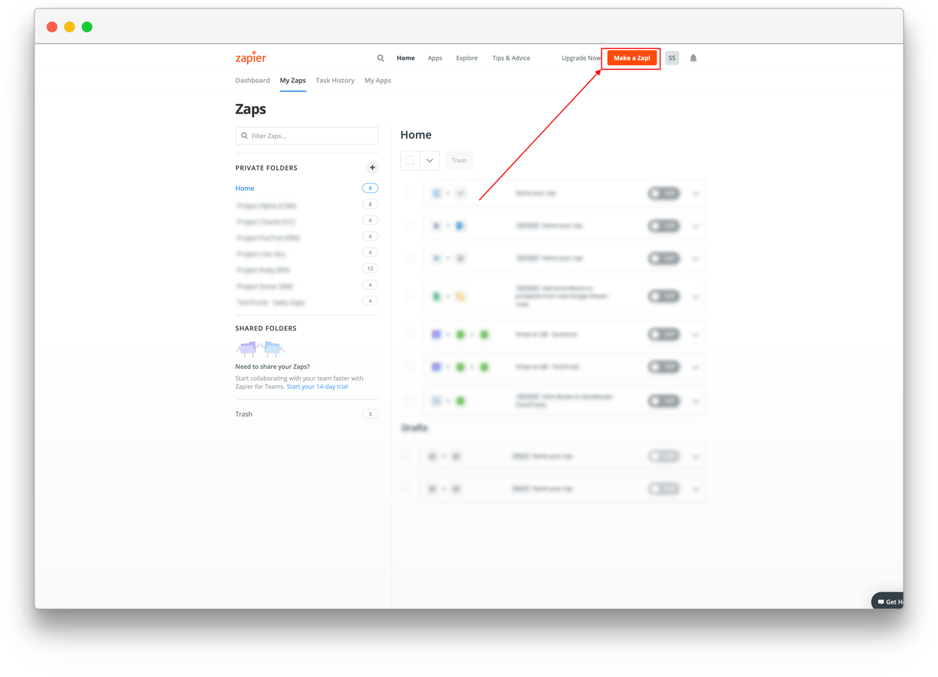 Creating a Zap TechTrack by Quantum Growth Advisors